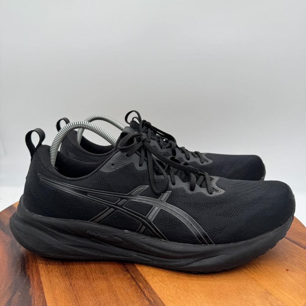 ASICS Gel Pulse 16 Shoes Mens 14 Triple Black Running Athletic Sneakers Trainers